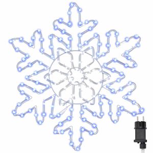 vidaXL Kalėdinis snaigė su 156 LED Mėlyna 55.5 x 55.5 x 0.75cm PVC
