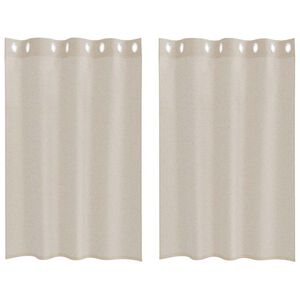 vidaXL Voile Užuolaida 2 pcs Smėlio 140 x 140 cm Poliesteris