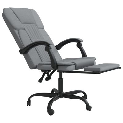 vidaXL Atlošiama biuro kėdė, šviesiai pilkos spalvos, audinys