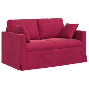 vidaXL Sofa Vyno raudona 138 x 78 x 80 cm Aksomas