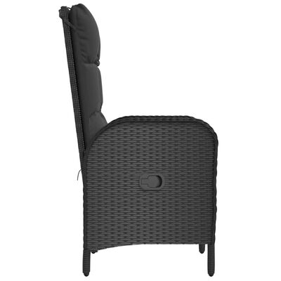 vidaXL Lauko kėdės, 2vnt., juodos spalvos, poliratanas