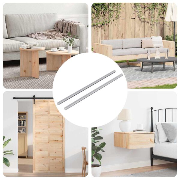 vidaXL Srieginis strypas 2 pcs Sidabro 6 x 170 mm Plienas