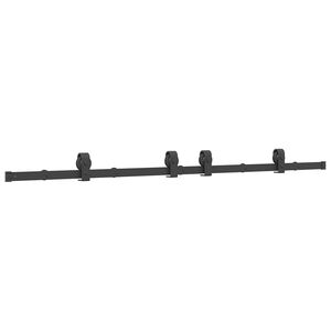 vidaXL Stumdomų durų įrangos rinkinys, juodos spalvos, 183cm, plienas