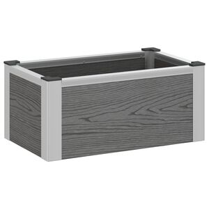 vidaXL Paauk&scaron;tinta sodo lova Pilka 50 x 30 x 22 cm WPC ir aliuminis
