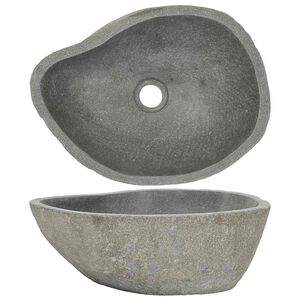 vidaXL Praustuvas, (37-46)x(29-36)cm, upės akmuo, ovalo formos