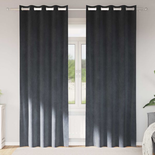 vidaXL Užtemdymo užuolaidos 2 pcs &Scaron;viesiai pilka 140 x 225 cm Aksomas