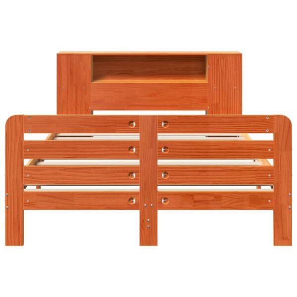 vidaXL Lovos rėmas be čiužinio, va&scaron;ko rudas, 150x200cm, pu&scaron;ies masyvas