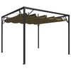 vidaXL Sodo pavėsinė su įtraukiamu stogu, taupe spalvos, 3x3m, 180g/m&sup2;