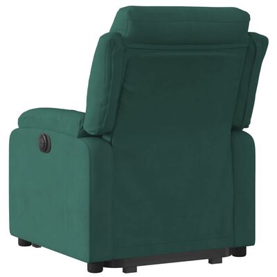 vidaXL Atsistojantis atlošiamas krėslas, tamsiai žalias, aksomas