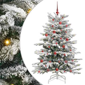 vidaXL Dirbtinė Sulankstoma Kalėdų Eglutė Balta 150 cm PE ir PVC