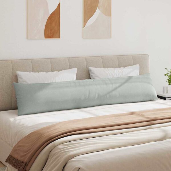 vidaXL Sofa Pagalvės 2 pcs &Scaron;viesiai pilka 200 x 40 cm