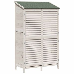 vidaXL Sodo Sandėlys Balta 106 x 56 x 176,5 cm Kietasis pu&scaron;inis medis