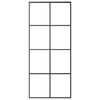 vidaXL Stumdomos durys, juodos, 90x205cm, ESG stiklas ir aliuminis