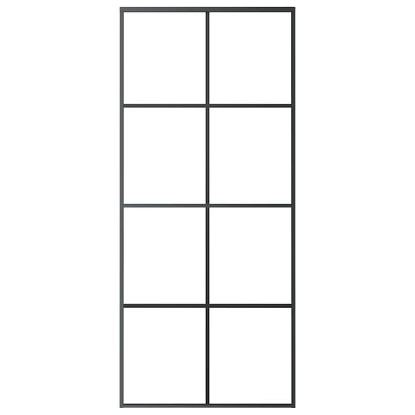 vidaXL Stumdomos durys, juodos, 90x205cm, ESG stiklas ir aliuminis