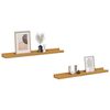 vidaXL Sieninė lentyna 2 pcs Smėlio 60 x 9 x 3 cm Apdirbta mediena