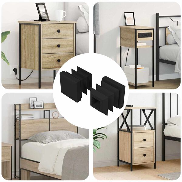 vidaXL Galinių dangtelių 2 pcs Juoda 15 x 15 x 15 mm PP