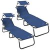 vidaXL Sulankstomas gultas 2 pcs Mėlyna 190 x 57 x 81 cm Oksfordas
