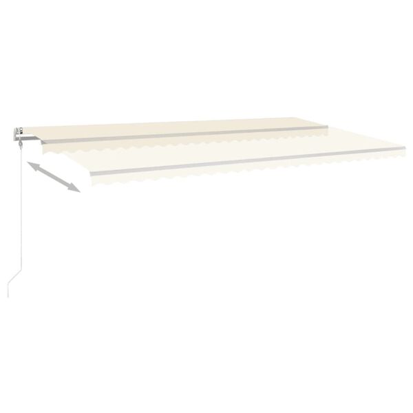 vidaXL Automatinė markizė su LED/vėjo jutikliu, kreminė, 600x350cm