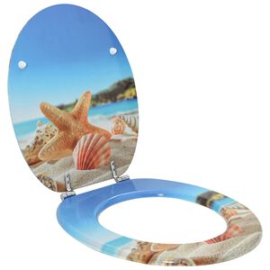 vidaXL Mink&scaron;tai užsidarantis tualeto dangtis &Scaron;viesiai mėlyna