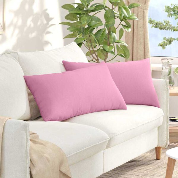 vidaXL Sofa Pagalvės 2 pcs Rožinė 80 x 40 cm audinys