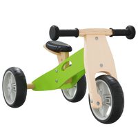 vidaXL Vaikiškas balansinis dviratis, 2-1, žalios spalvos