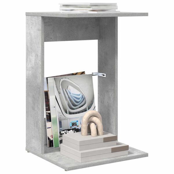 vidaXL &Scaron;oninis stalas Betono pilka 40 x 38 x 62,5 cm Apdirbta mediena