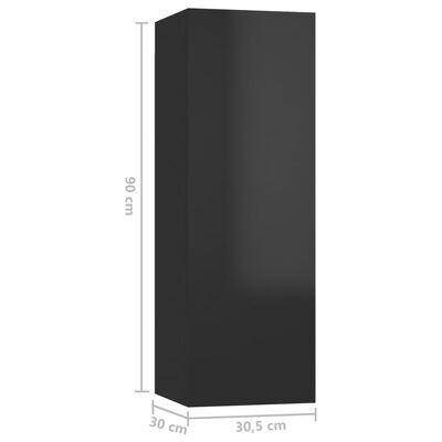 vidaXL Televizoriaus spintelė, juodos spalvos, 30,5x30x90cm, MDP