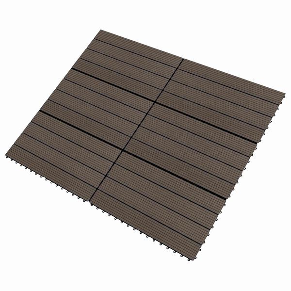 vidaXL Terasinė Plytelė 6 pcs Tamsiai rudas 60 x 30 cm MPK