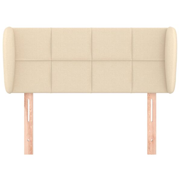 vidaXL Galvūgalis su auselėmis, kreminės,83x23x78/88 cm, audinys