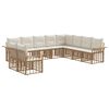 vidaXL Lauko sofos komplektas 10 pcs Natūralus ir grietinėlės baltas