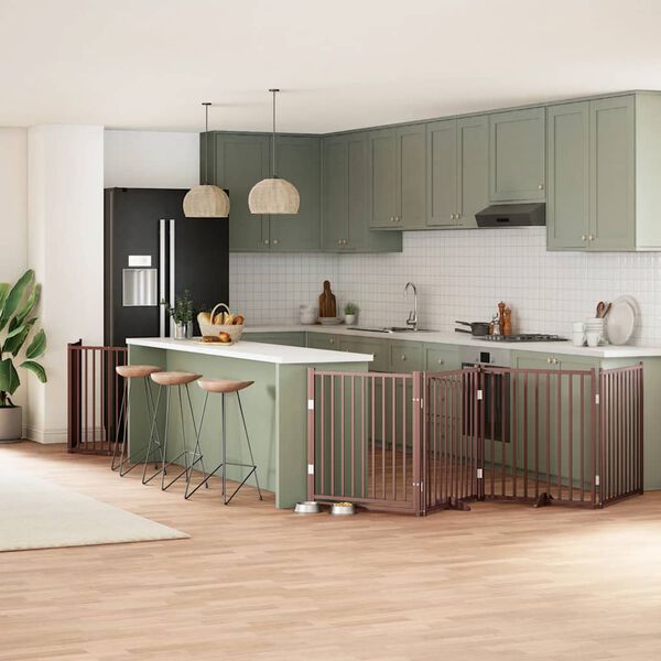 vidaXL Varteliai &scaron;unims su durimis, 8 segmentai, rudi, 640cm, tuopa