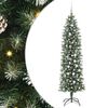 vidaXL Dirbtinis lieknas Kalėdų medis Žalia ir balta 210 cm