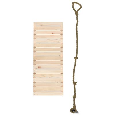 vidaXL Laipiojimo sienelė su virve, 44,5x5x108cm, pušies masyvas