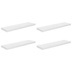 vidaXL Pakabinamos lentynos, 4vnt., baltos, 90x23,5x3,8cm, MDF