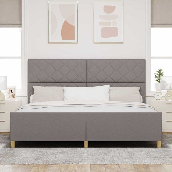 vidaXL Lovos rėmas su galvūgalio Taupe 200 x 200 cm audinys