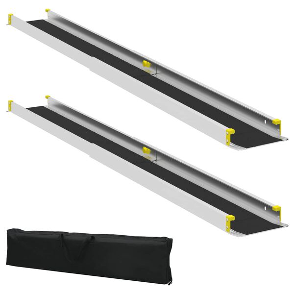 vidaXL Neįgaliųjų stovykla 2 pcs Juoda 184,5 x 18,5 x 5 cm Aliuminis
