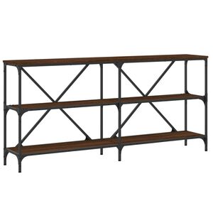vidaXL Konsolinis staliukas, rudas, 160x30x75cm, mediena/geležis