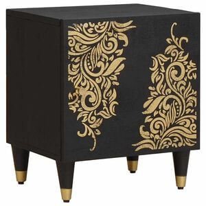 vidaXL Naktinis staliukas su durelėmis Juoda 40 x 33 x 46 cm