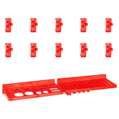 vidaXL Sandėliavimo dėžių rinkinys, 29 dalių, raudonas ir juodas