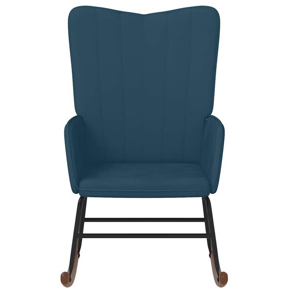 VidaXL Supama kėdė, mėlynos spalvos, aksomas