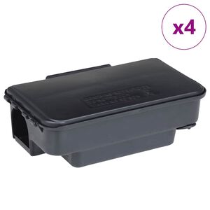 vidaXL Pelių gaudyklės, 4 vnt., juodos, 22x12,5x7,5 cm