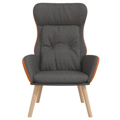 vidaXL Poilsio kėdė, tamsiai pilkos spalvos, audinys ir PVC