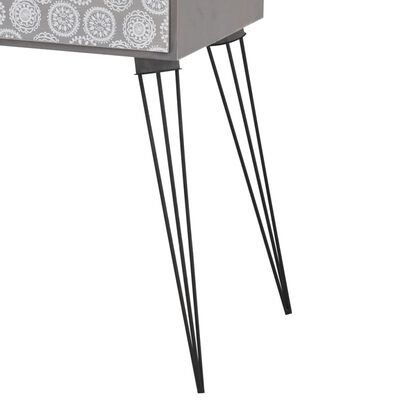 vidaXL Naktinis staliukas su stalčiu, stačiakampis, pilkas