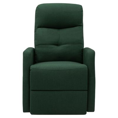 vidaXL Atsistojantis krėslas, tamsiai žalios spalvos, audinys