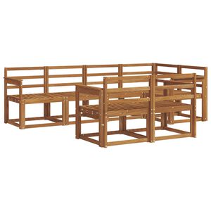 vidaXL Lauko sofos komplektas 7 pcs Natūrali Kietos akacijos mediena