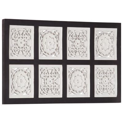 vidaXL Sienos plokštė, juoda/balta, 40x80x1,5cm, MDF, raižyta rankomis