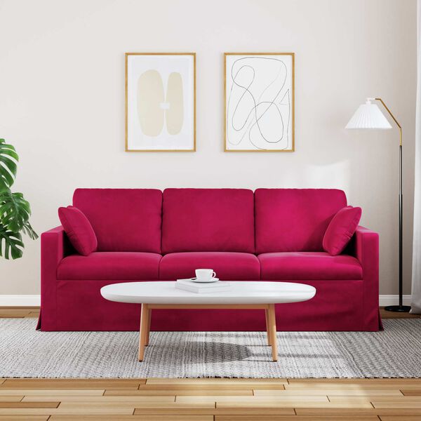vidaXL Sofa Vyno raudona 198 x 78 x 80 cm Aksomas