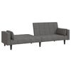 vidaXL Dvivietė sofa-lova su dvejomis pagalvėmis, pilka, audinys