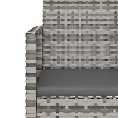 vidaXL Sodo krėslas su pagalvėle, pilkos spalvos, poliratanas