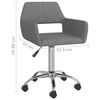 vidaXL Pasukamos valgomojo kėdės, 4vnt., &scaron;viesiai pilkos, audinys